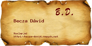 Becza Dávid névjegykártya